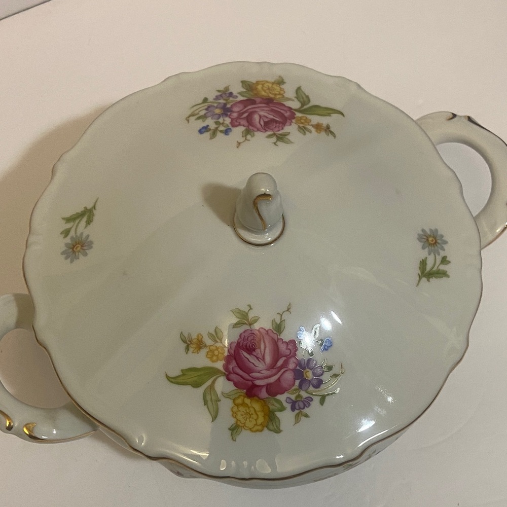 Vintage Bavaria Floral Porcelain Soup Tureen with Lid home decor dish serve bowl - Picture 8 of 8